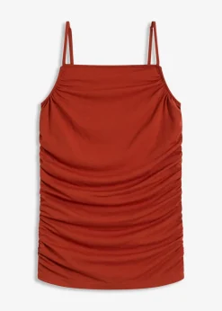 Spaghettiträger-Top mit Raffungen