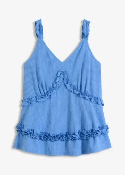 Spaghettiträger-Top mit Rüschen