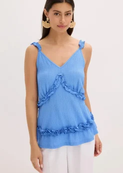 Spaghettiträger-Top mit Rüschen