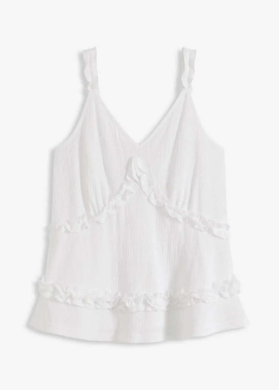 Spaghettiträger-Top mit Rüschen