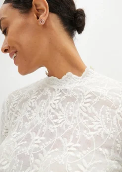 Spitze-Dirndlbluse, langarm