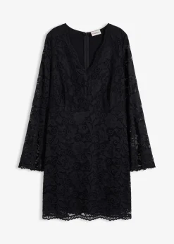 Spitzenkleid mit Trompetenärmeln