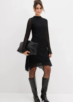 Spitzenkleid mit Zipfelsaum