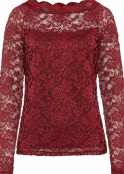 Spitzen-Langarmshirt