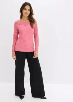 Spitzen-Langarmshirt