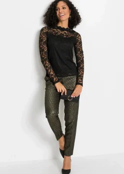 Spitzen-Langarmshirt