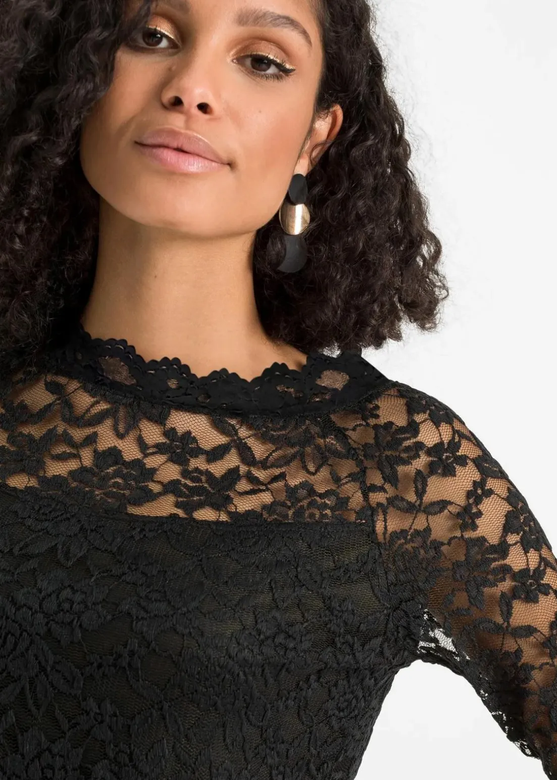 Spitzen-Langarmshirt