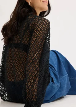 Spitzenshirt aus Baumwoll-Mix