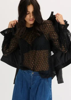 Spitzenshirt aus Baumwoll-Mix