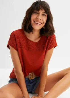 Spitzenshirt aus softer Viskose