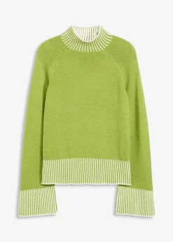 Stehkragenpullover mit Kaschmiranteil