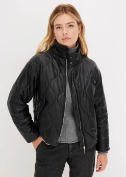 Steppjacke aus Lederimitat
