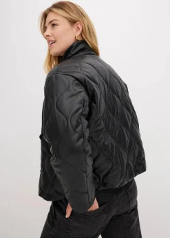 Steppjacke aus Lederimitat