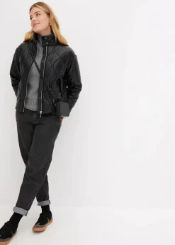 Steppjacke aus Lederimitat