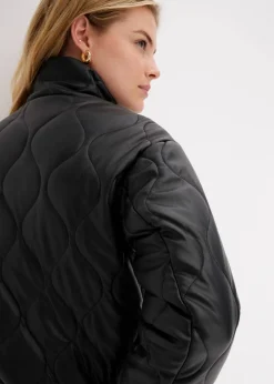 Steppjacke aus Lederimitat