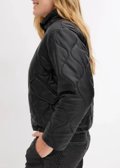 Steppjacke aus Lederimitat