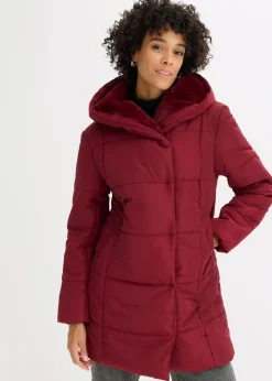 Steppjacke mit Fellimitatbesatz