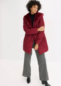 Steppjacke mit Fellimitatbesatz