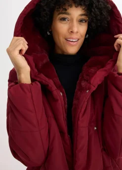 Steppjacke mit Fellimitatbesatz