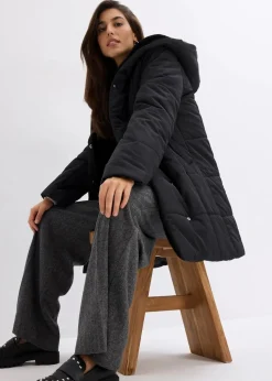 Steppjacke mit Fellimitatbesatz