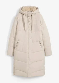Steppmantel mit Teddyfutter in der Kapuze