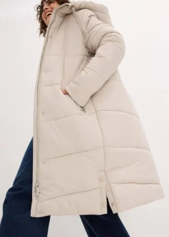 Steppmantel mit Teddyfutter in der Kapuze