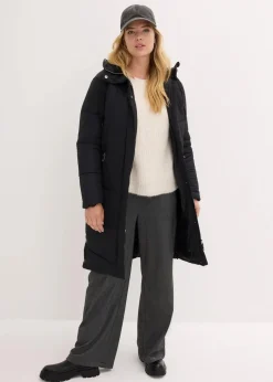 Steppmantel mit Teddyfutter in der Kapuze