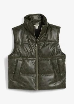 Steppweste aus Lederimitat