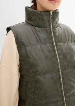 Steppweste aus Lederimitat