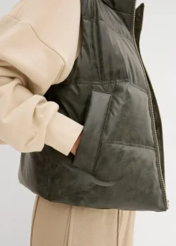 Steppweste aus Lederimitat