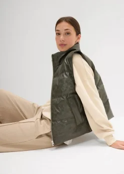 Steppweste aus Lederimitat