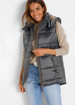 Steppweste mit abnehmbarer Kapuze