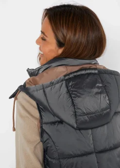 Steppweste mit abnehmbarer Kapuze