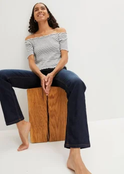 Straight Jeans Mid Waist, Stretch