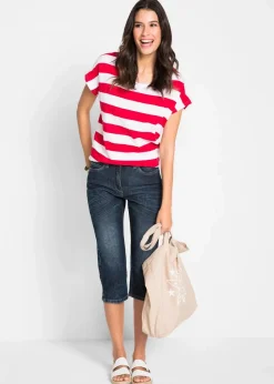 Straight Jeans, Mid Waist, Stretch