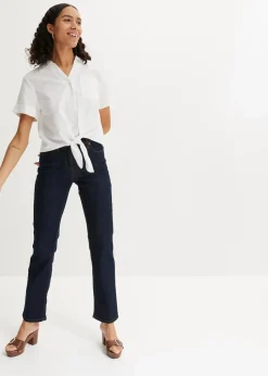 Straight Jeans Mid Waist, Stretch
