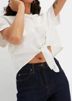 Straight Jeans Mid Waist, Stretch