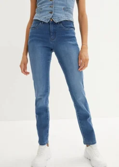 Straight Jeans Mid Waist, Stretch
