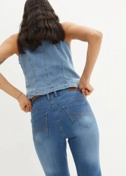 Straight Jeans Mid Waist, Stretch