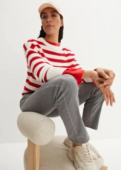 Straight Jeans Mid Waist, Stretch