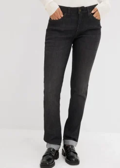 Straight Jeans Mid Waist, Stretch