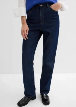Straight-Jeans, High Waist, Long aus Bio-Baumwolle