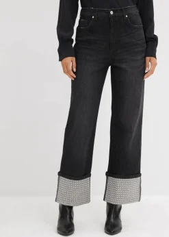 Straight-Jeans High Waist mit Turn Up