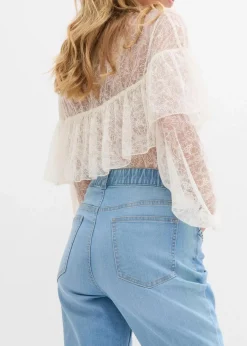 Straight-Jeans High Waist mit Taschendetails