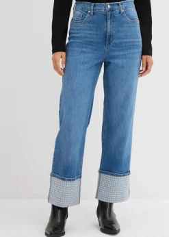 Straight-Jeans High Waist mit Turn Up