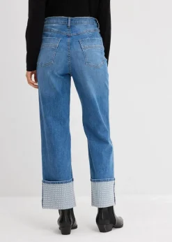 Straight-Jeans High Waist mit Turn Up