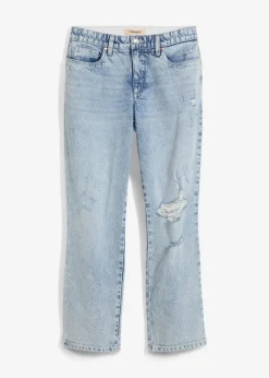 Straight-Jeans Mid Waist Bequembund Low Stretch, cropped