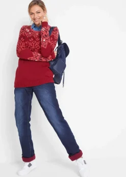 Straight-Jeans Mid Waist, Thermo