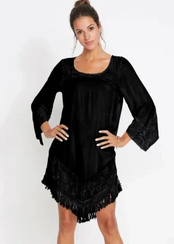 Strand Tunika mit Spitze aus Viskose