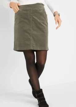 Stretch Baumwoll-Cordrock mit Bequembund